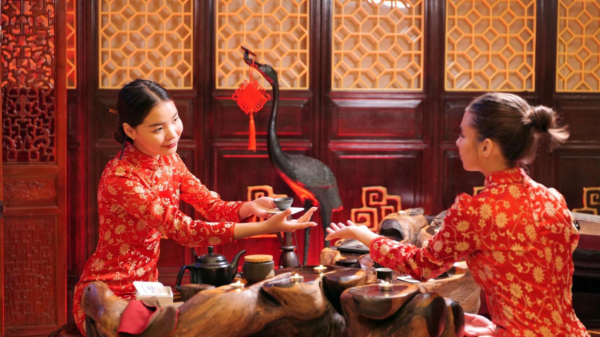 Beijing Palace Soluxe Hotel Astana Exterior photo Tea ceremony